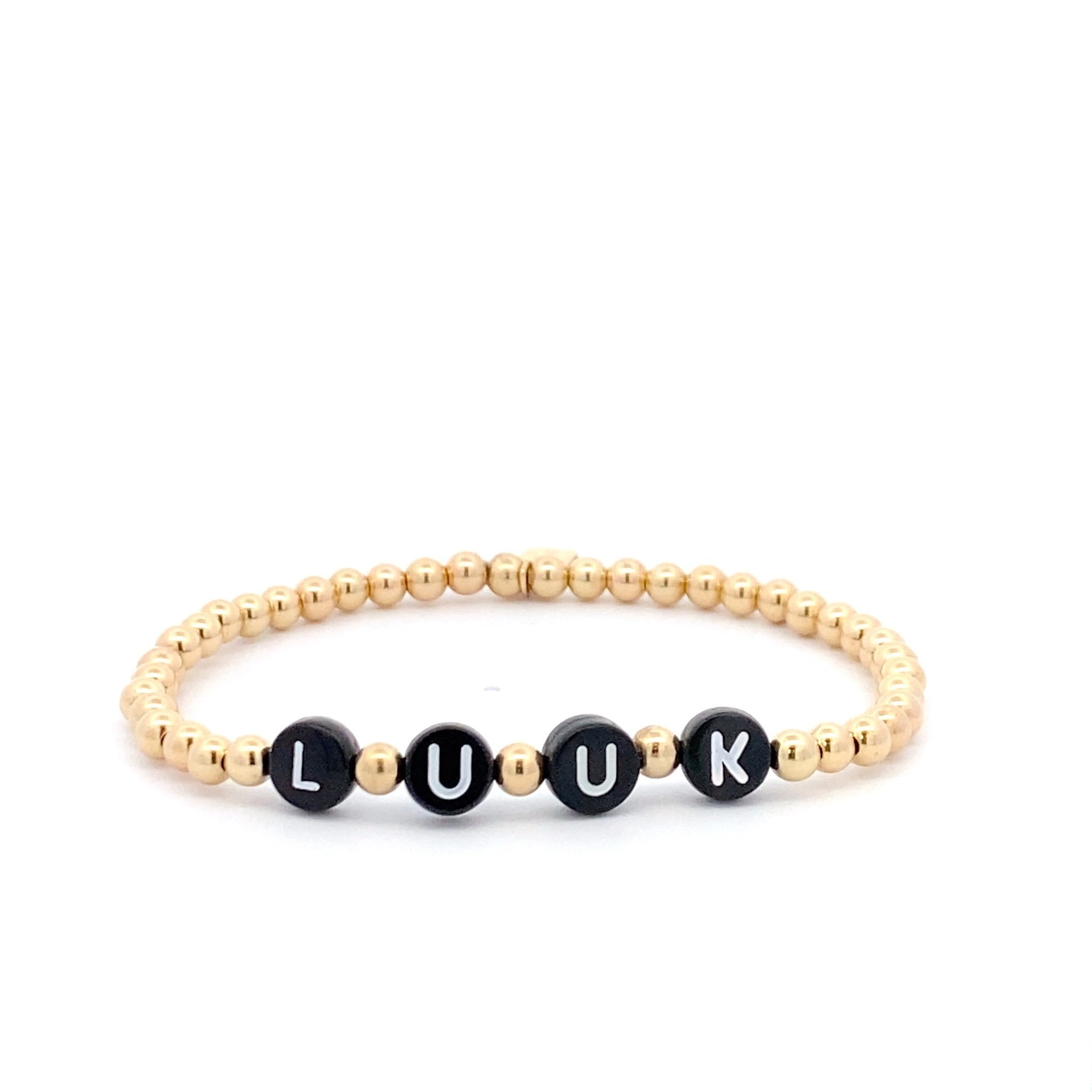 Round initials black gold coloured