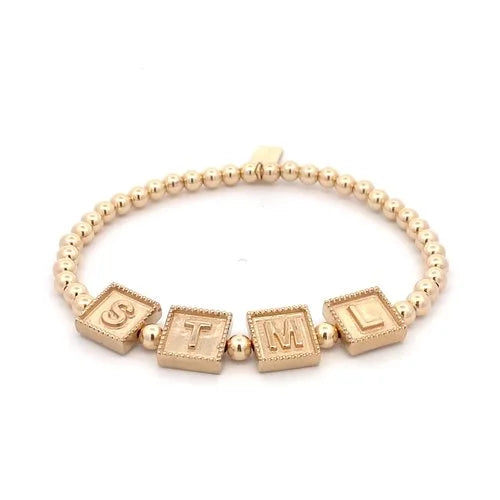 Letter square gold coloured
