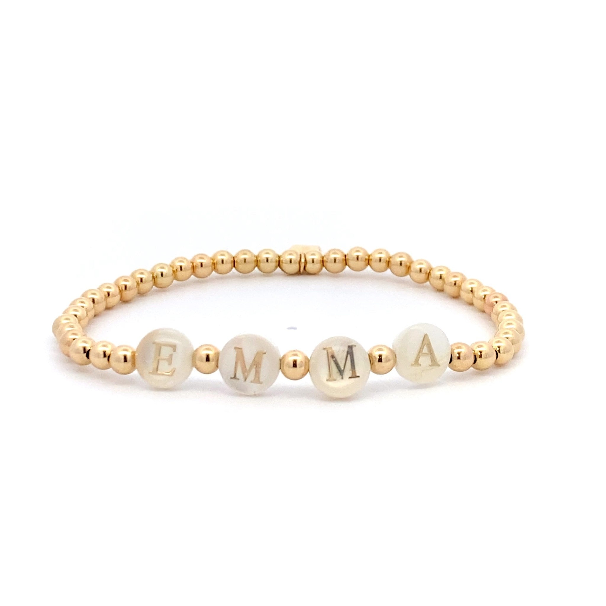 White luxe initials gold coloured