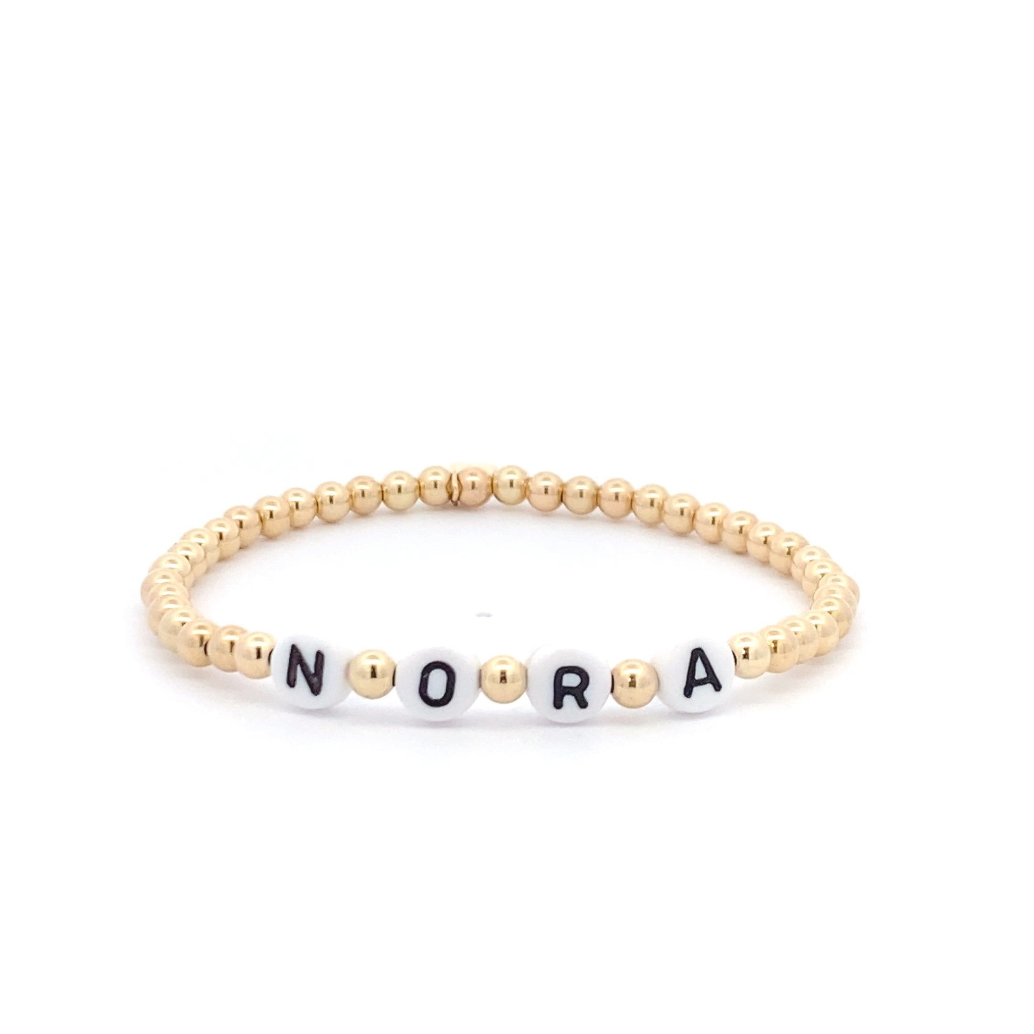 Round initials white gold coloured