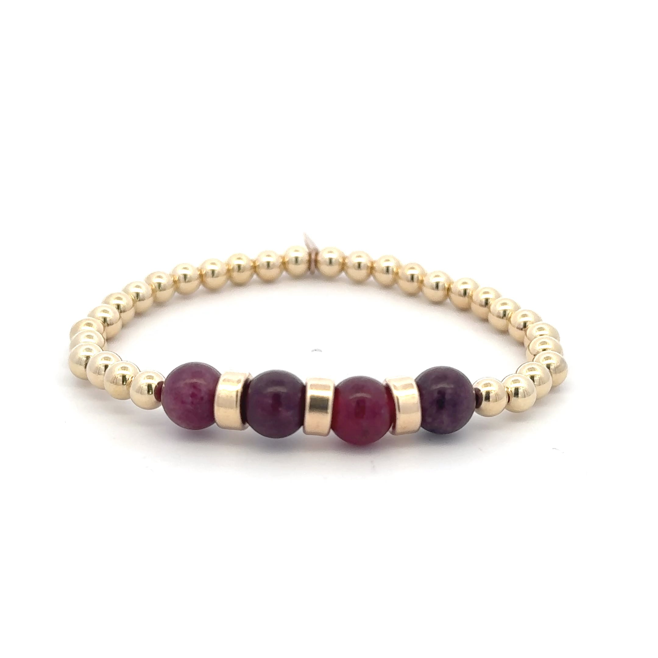Lourdes burgundy gold coloured
