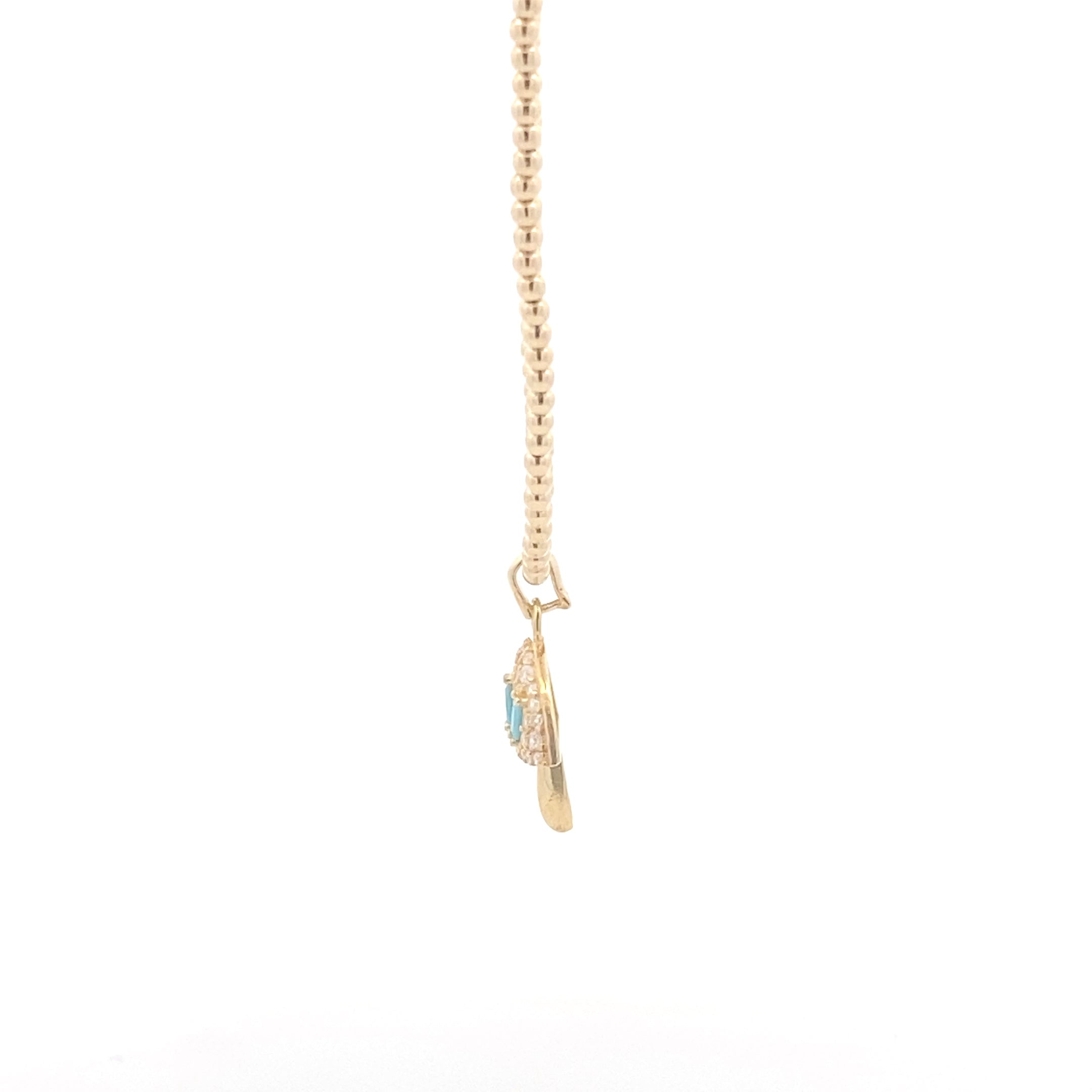 Necklace mushroom cc turquoise gold coloured