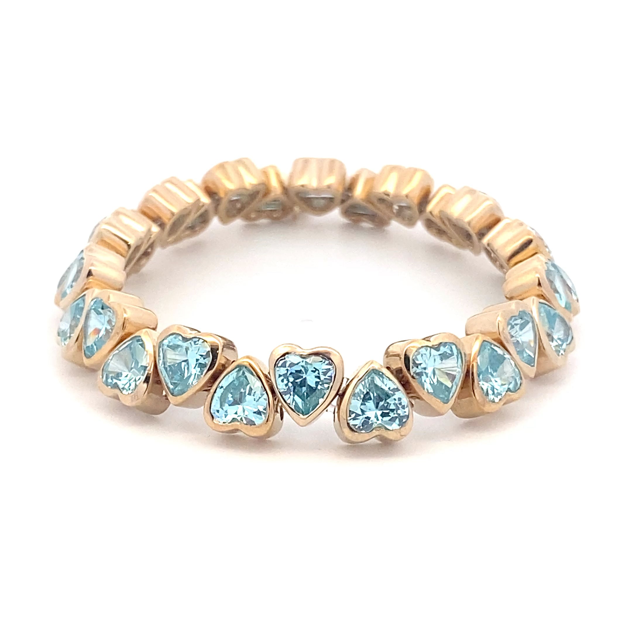 Hearts all over blue aqua goldplated