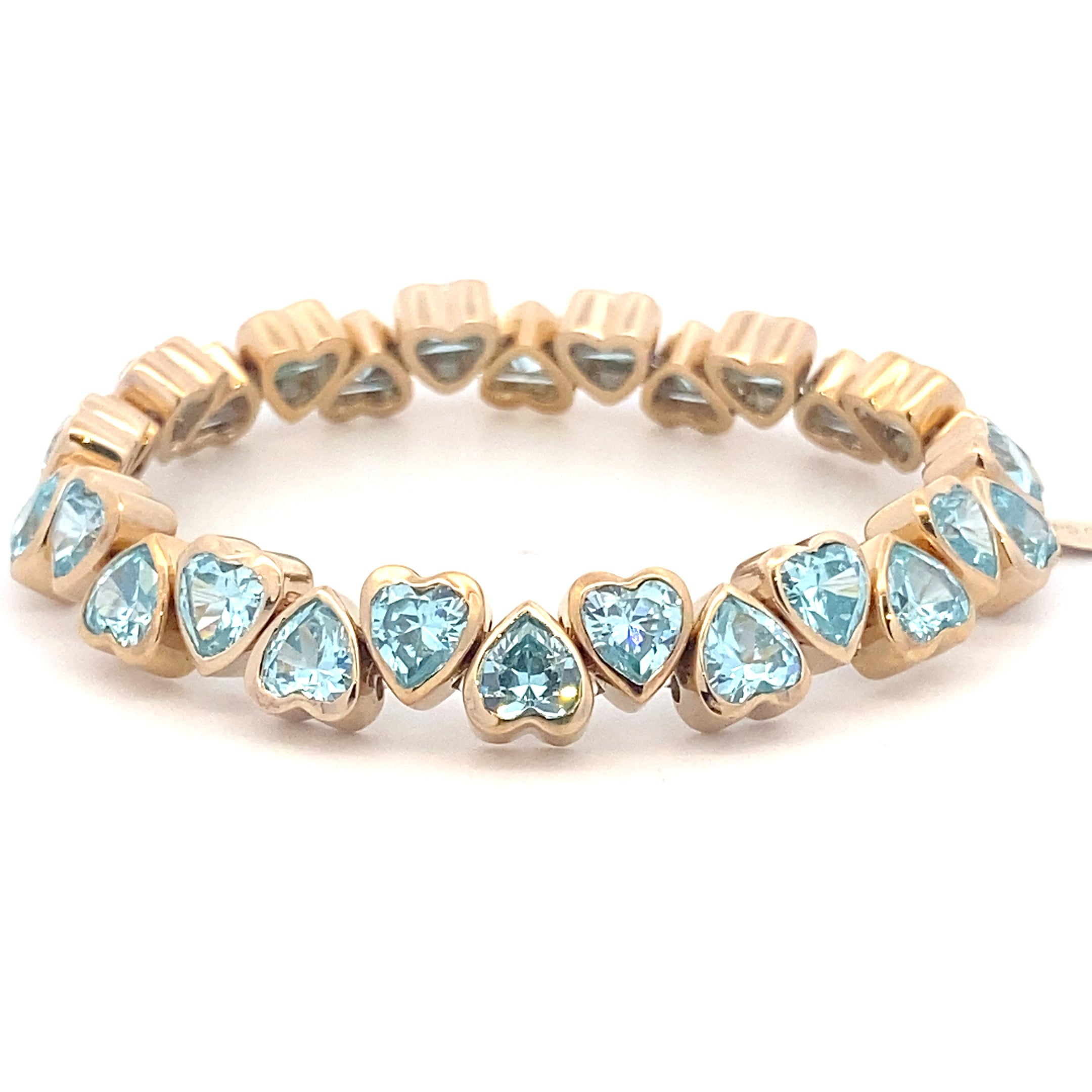 Hearts all over blue aqua goldplated