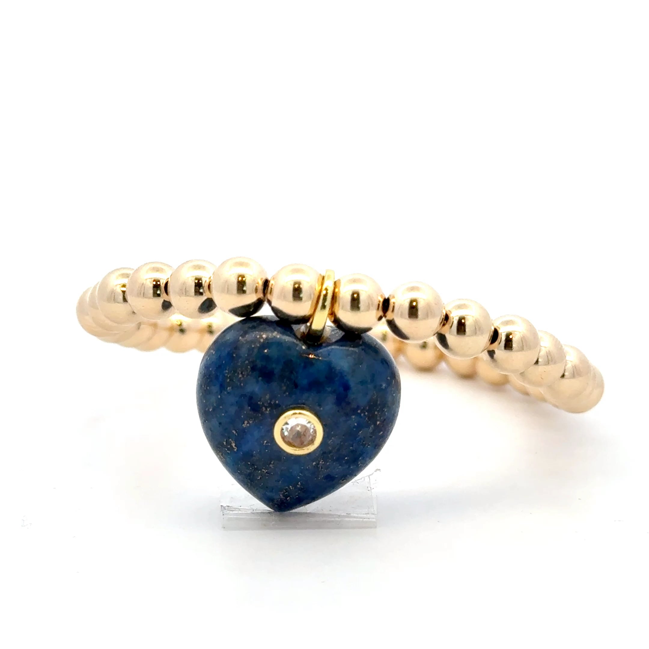 Heart julie blue gold coloured