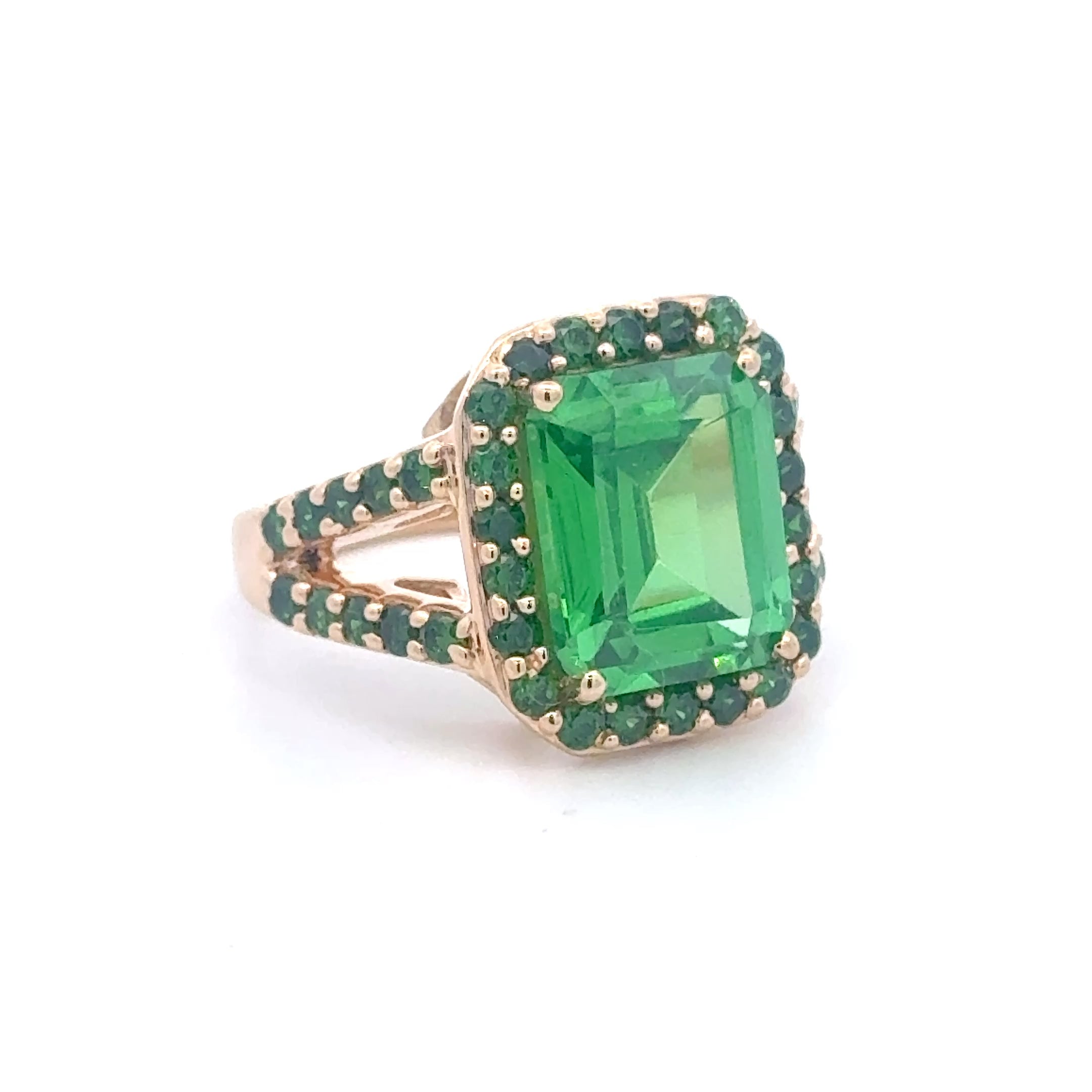 Ring ivy green goldplated