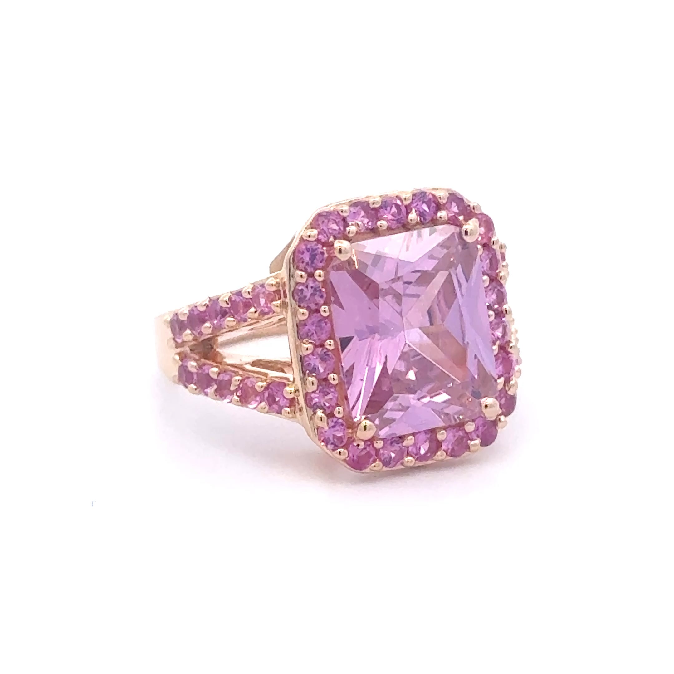 Ring ivy pink goldplated