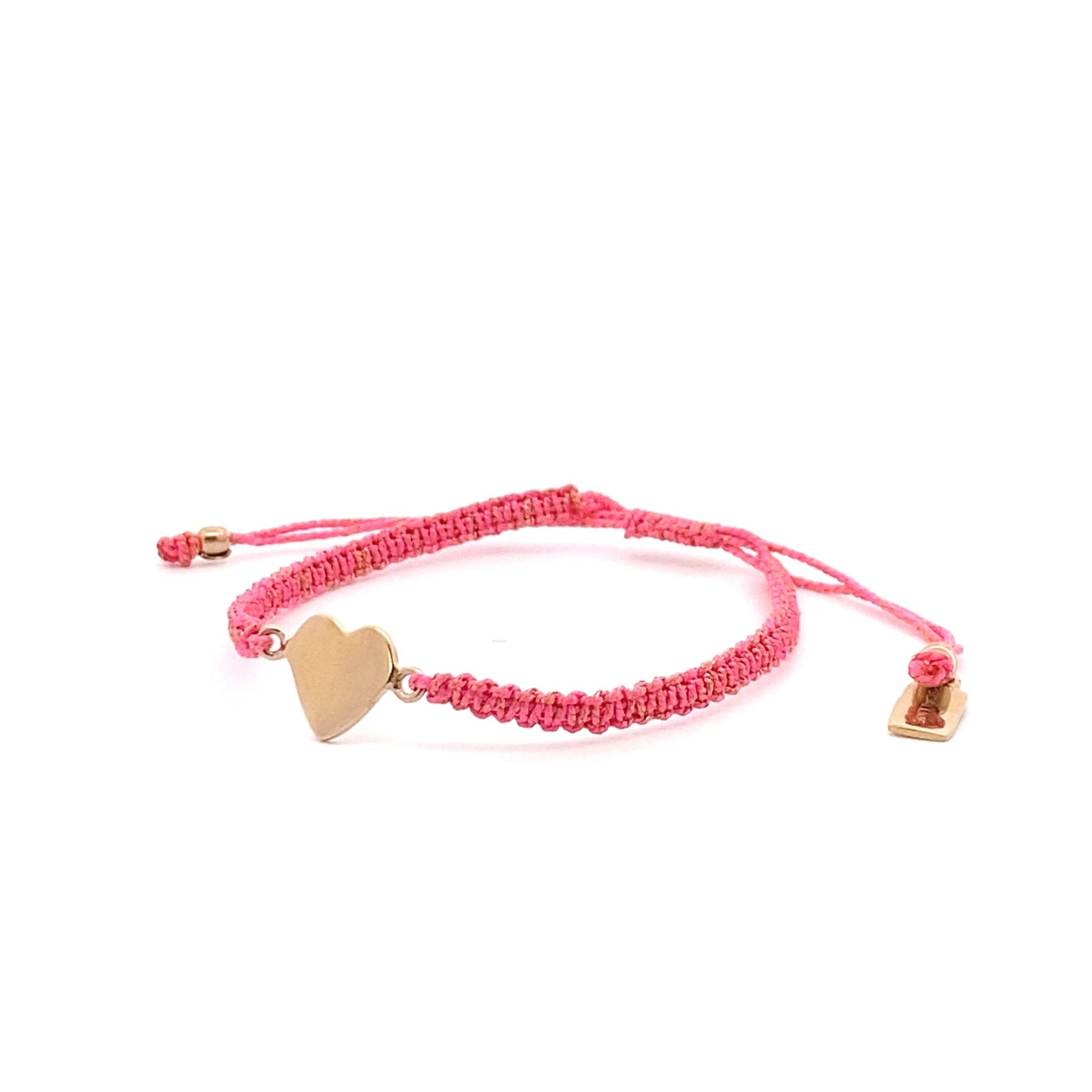 Heart cord pink goldplated