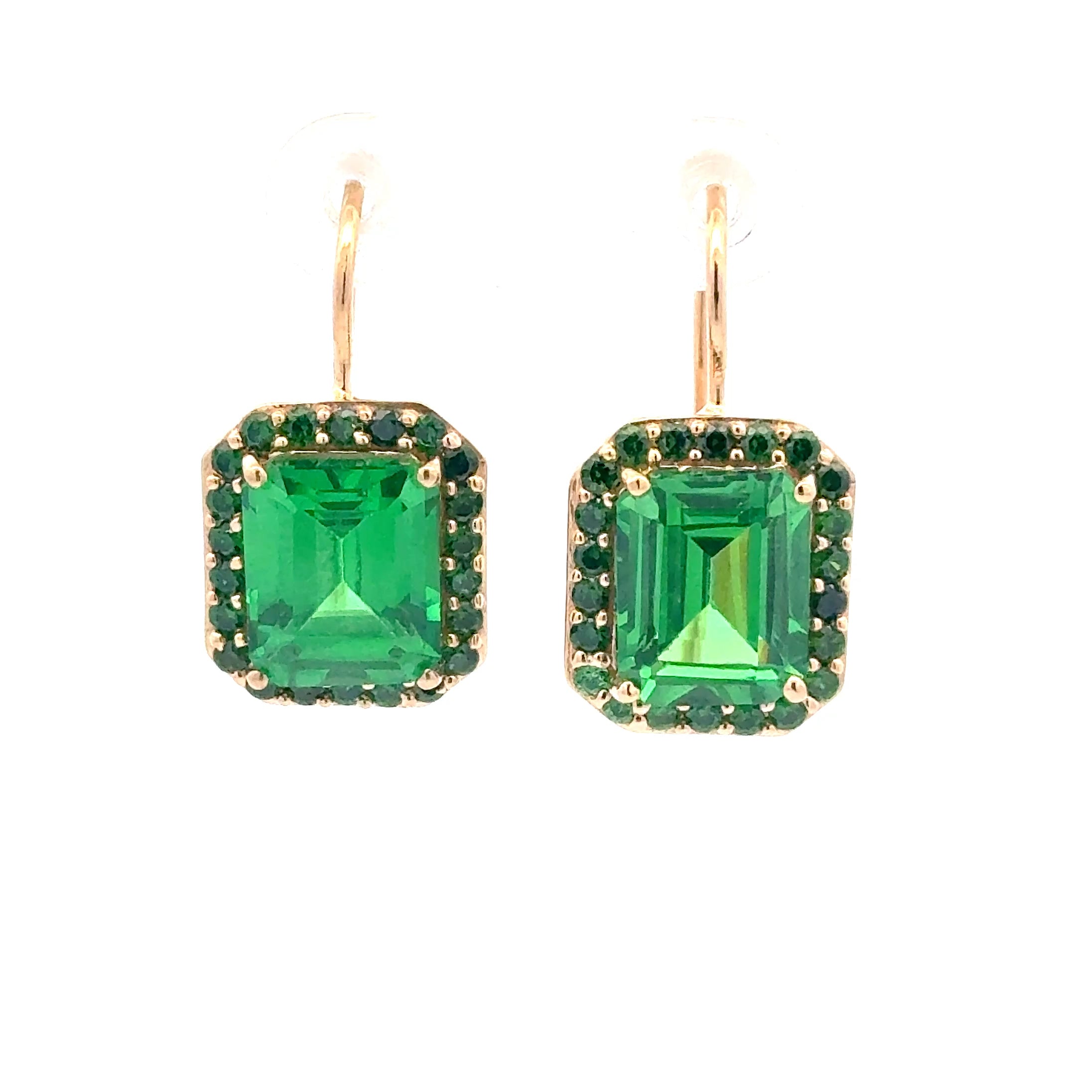 Earrings ivy green gold coloured