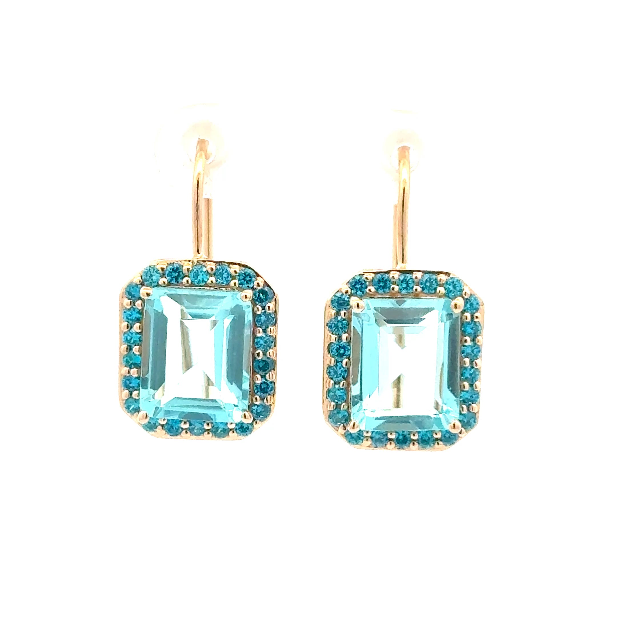 Earrings ivy blue gold coloured
