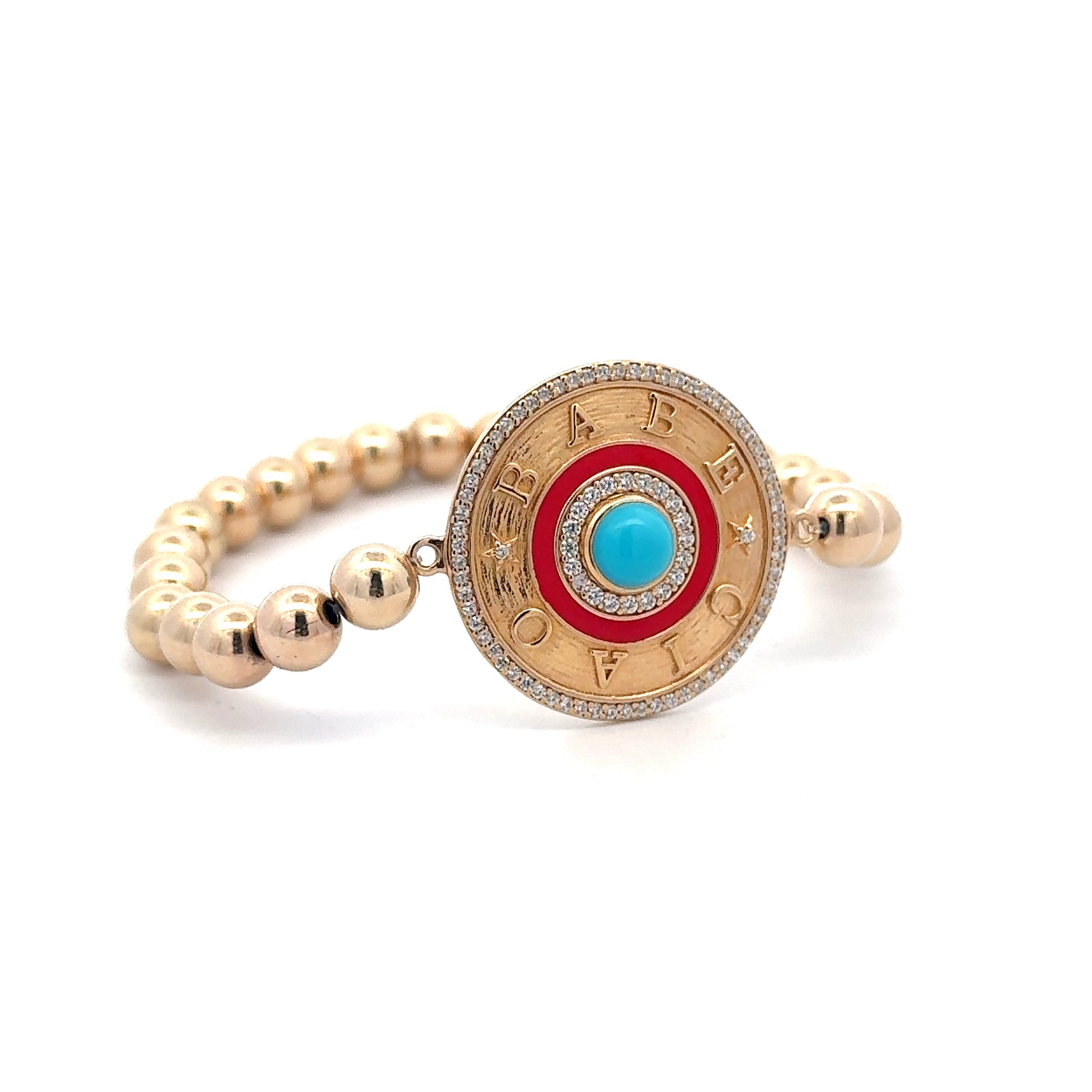 Ciao babe red turquoise gold coloured