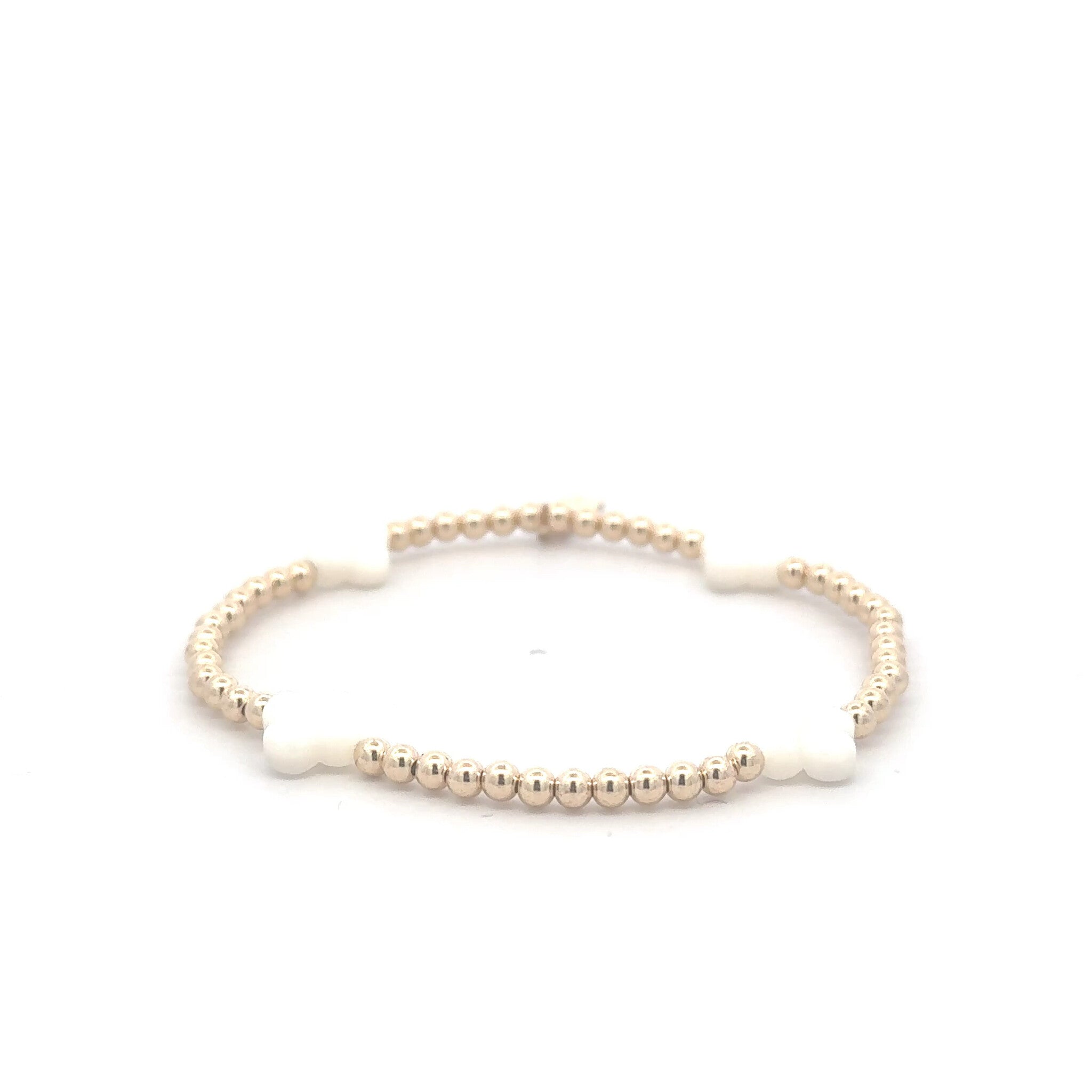Four clover small pearl gold coloured