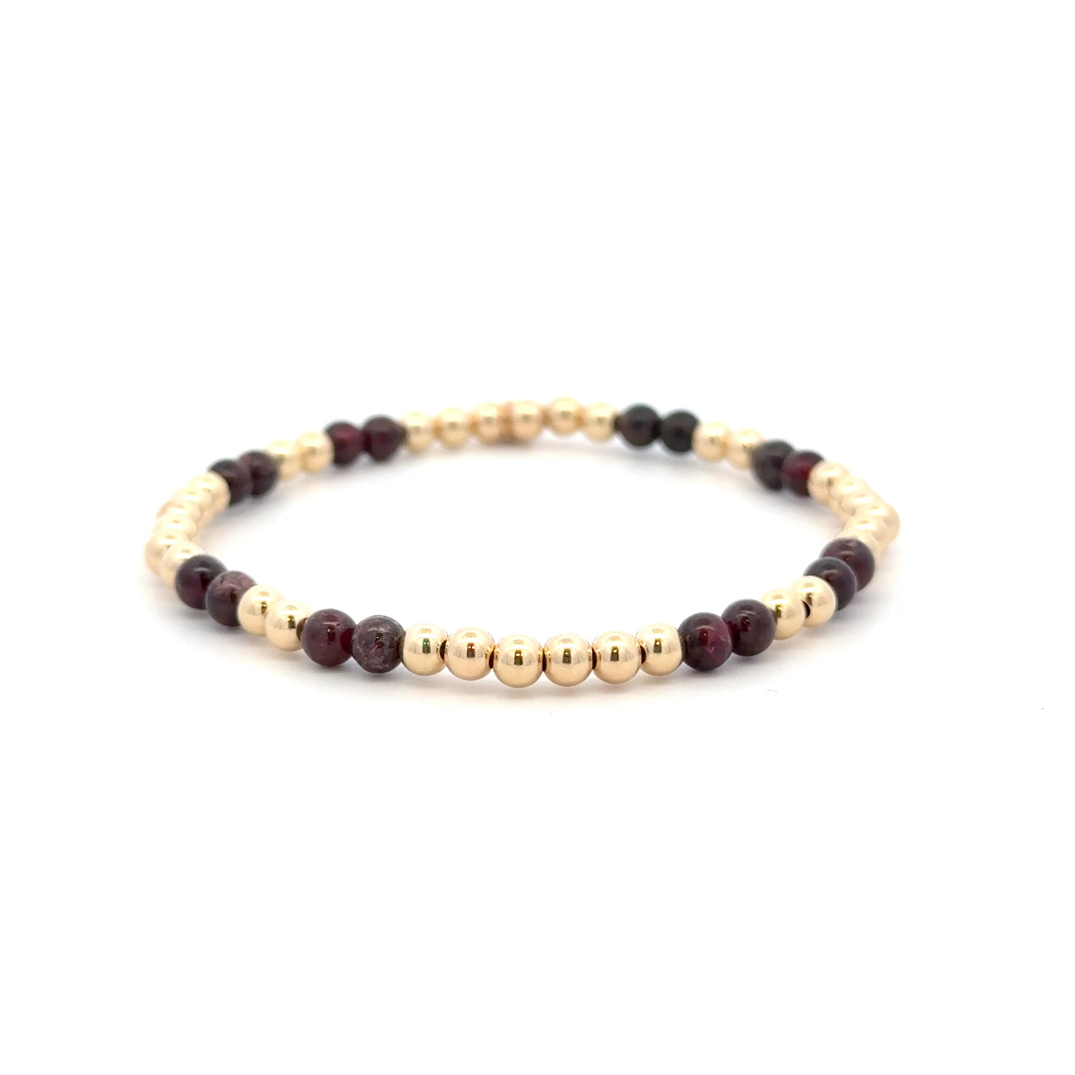 Gaby burgundy 4mm gold coloured