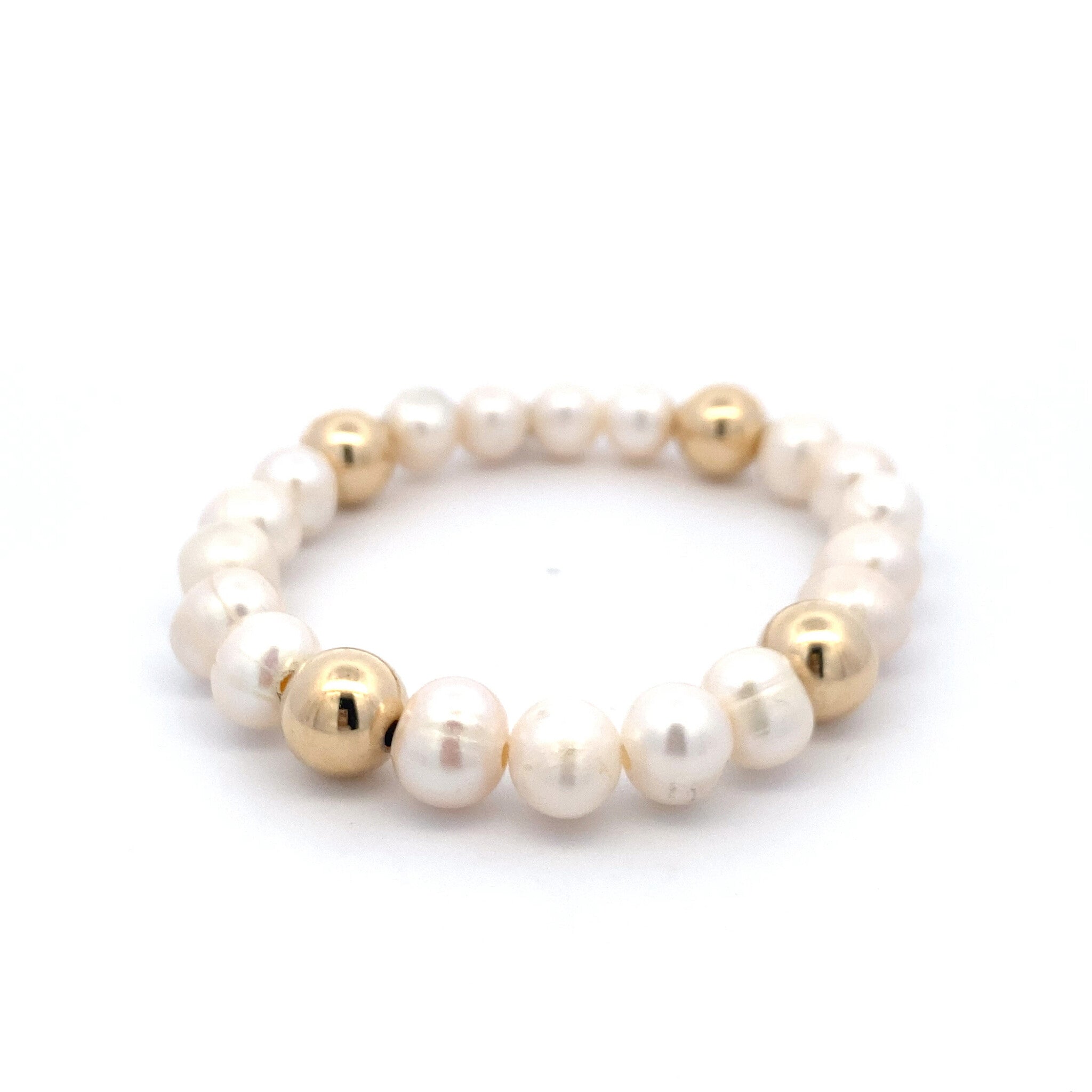 Pearl big 10mm gold coloured