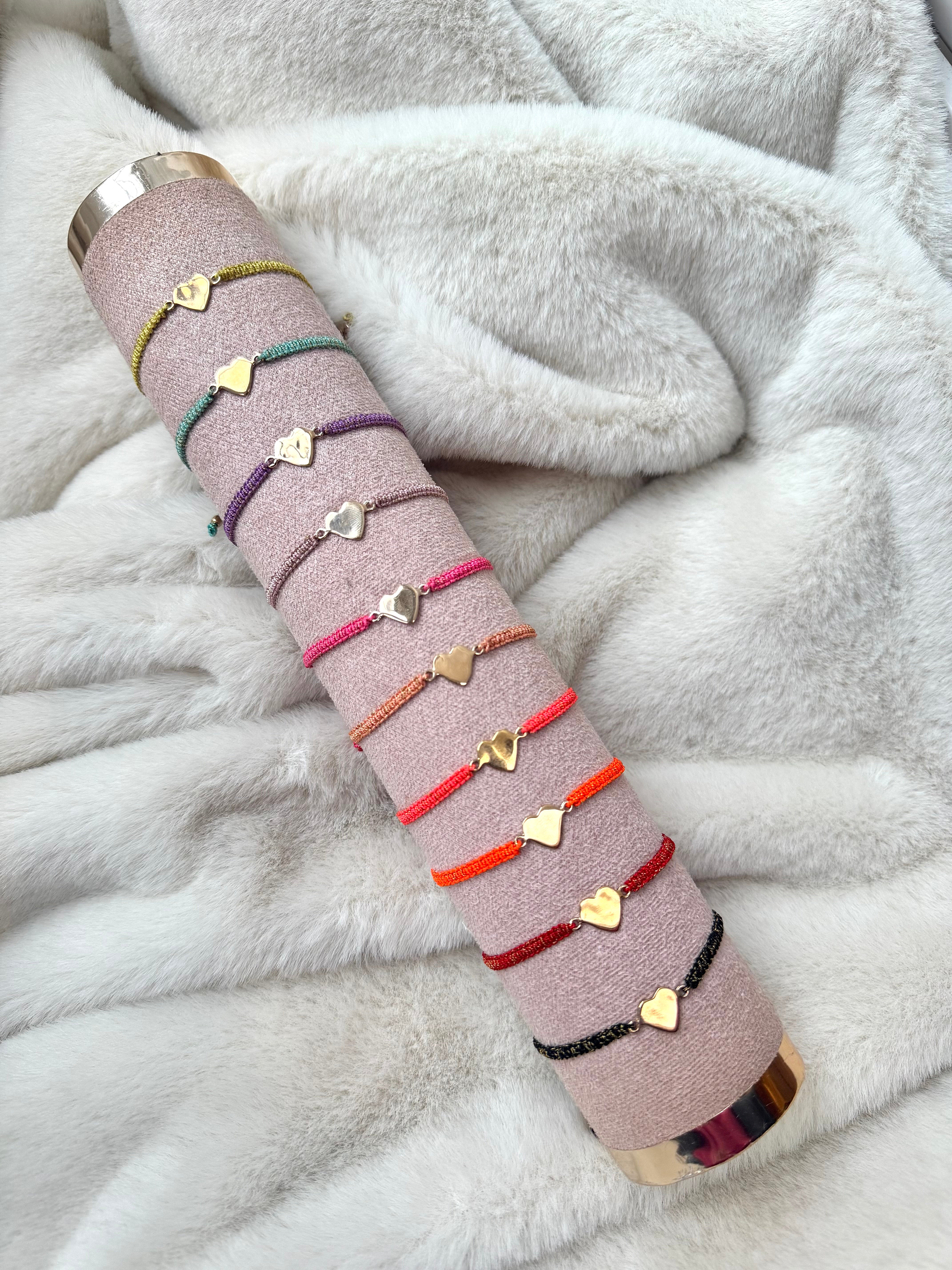 Heart cord pink goldplated